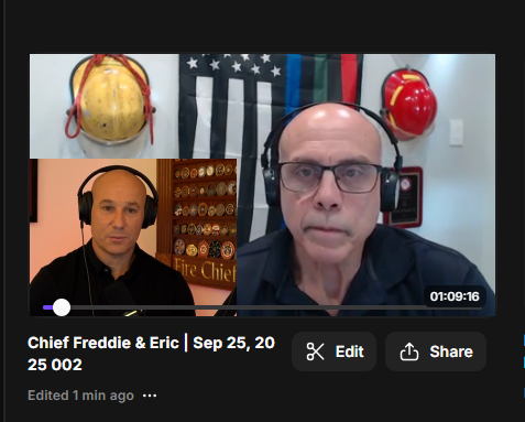 Chief Freddie Fernandez and Eric Lang in conversation